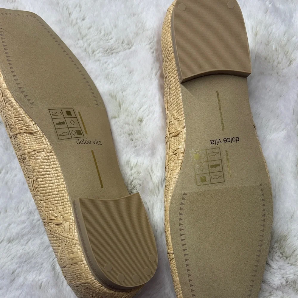 Dolce Vita Woven Raffia Ballet Flats in Tan - Picture 3 of 4